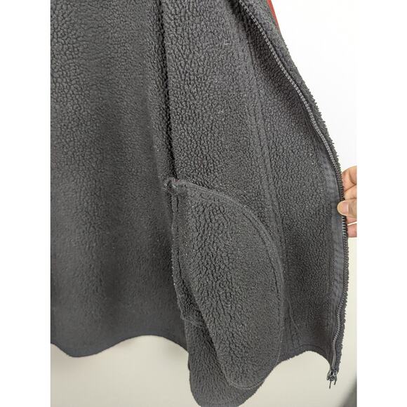 Coldwater Creek Red Faux Suede‎ Panels w Black Faux Fur Trim Coat Size M - Picture 10 of 10